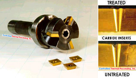 Carbide inserts in a milling cutter
