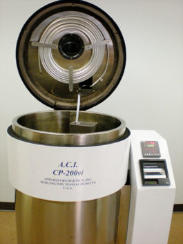 A vacuum insulated cryogenic processor used in deep cryogenic processing